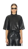 Citizen Of Humanity Frances Cropped Cape Button Up In Black