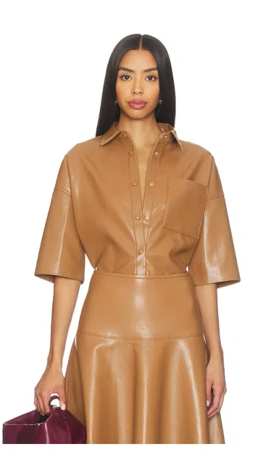 Citizen Of Humanity Frances Cropped Cape Button Up In Brown