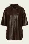 Citizen Of Humanity Frances Cropped Cape Button Up In Chocolate In Burgundy