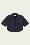 Citizen Of Humanity Frances Cropped Cape Button Up In Navy In Blue