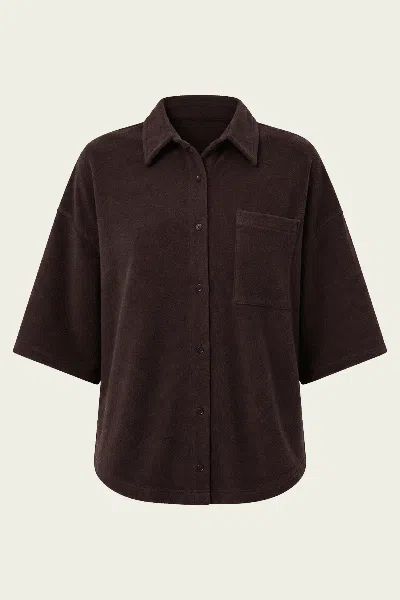 Citizen Of Humanity Francis Knit Shirt In Chocolate In Brown
