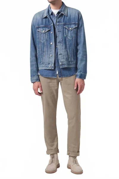 Citizen Of Humanity Gage Slim Straight Stretch Linen Jeans In Dune In Neutral