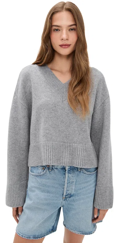 Citizen Of Humanity Gazette Puzzle V Neck Sweater Heather Grey In Gray