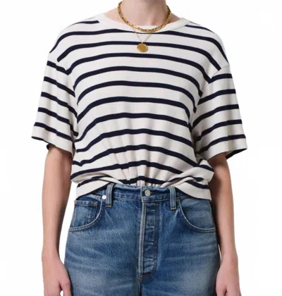 Citizen Of Humanity Citizens Of Humanity Goldie Stripe Relaxed Fit T-shirt In Azure Stripe