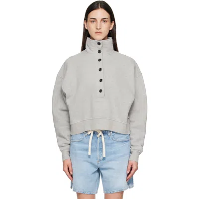 Citizen Of Humanity Gray Mirelle Funnel Neck Polo