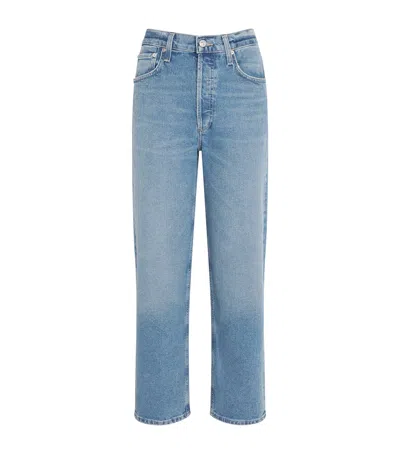 Citizen Of Humanity High-waist Delfina Straight Jeans In Blue