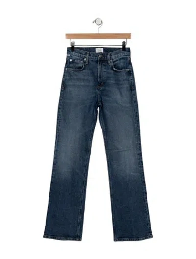 Pre-owned Citizen Of Humanity High-rise Flared Jeans In Blue