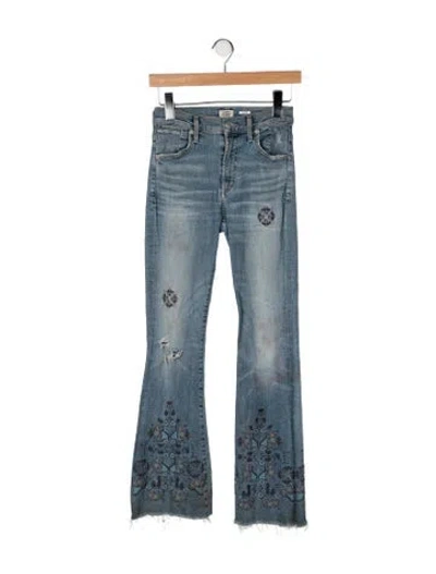 Pre-owned Citizen Of Humanity High-rise Flared Jeans In Blue