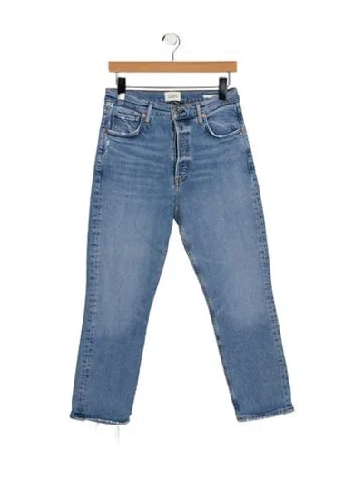 Pre-owned Citizen Of Humanity High-rise Straight Leg Jeans In Blue