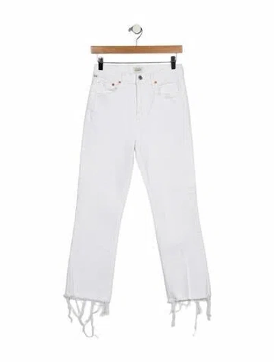 Pre-owned Citizen Of Humanity High-rise Straight Leg Jeans In White