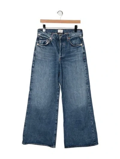 Pre-owned Citizen Of Humanity High-rise Wide Leg Jeans In Blue
