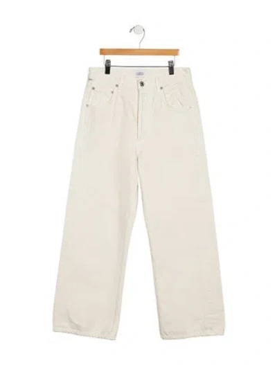 Pre-owned Citizen Of Humanity High-rise Wide Leg Jeans In White