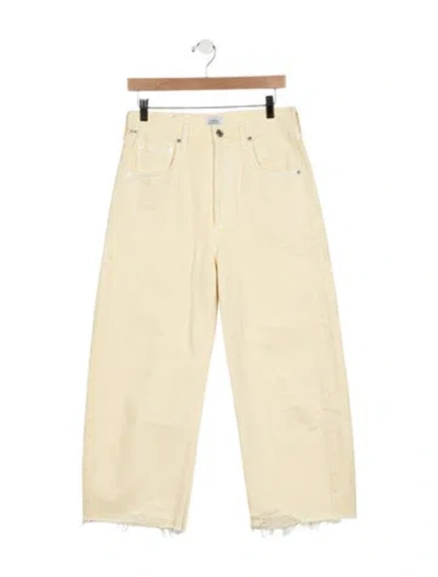 Pre-owned Citizen Of Humanity High-rise Wide Leg Jeans In Yellow