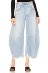 Citizen Of Humanity Horseshoe Distressed High-rise Wide-leg Jeans In Blue