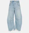 Citizen Of Humanity Horseshoe Distressed High-rise Wide-leg Jeans In Blue