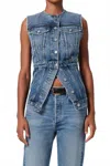 Citizen Of Humanity Idalene Paneled Organic Denim Vest In Blue