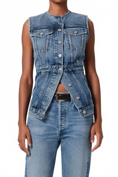 Citizen Of Humanity Idalene Paneled Organic Denim Vest In Terrace