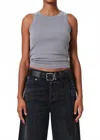 Citizen Of Humanity Isabel Rib Racerback Tank In Gray