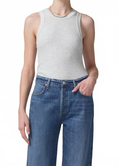 Citizen Of Humanity Isabel Rib Tank In Heather Grey In Gray