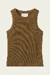 Citizen Of Humanity Isabel Rib Tank In Manuka In Black