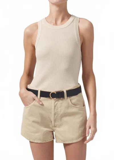 Citizen Of Humanity Isabel Sleeveless Crew Tank Top In Sand Castle In Neutral