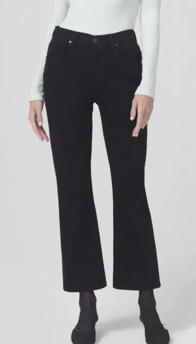 Citizen Of Humanity Isola Cropped Bootcut Flare Jeans In Plush Black