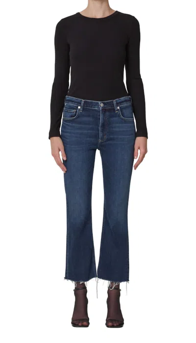 Citizen Of Humanity Isola Mid Rise Cropped Boot Jean In Baltic In Black