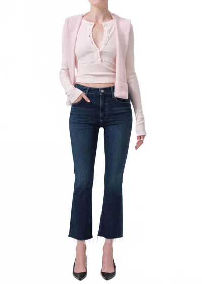 Citizen Of Humanity Isola Mid Rise Cropped Boot Jeans In Baltic In Blue