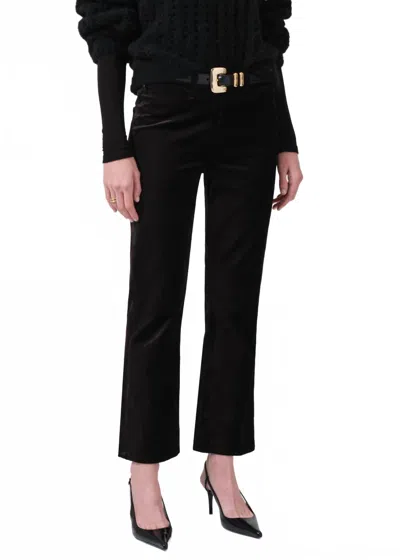CITIZEN OF HUMANITY ISOLA VELVET CROPPED TROUSER IN BLACK
