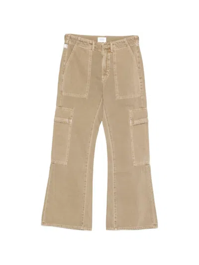 Citizen Of Humanity Jeans Clina A Zampa Beige Con Tasche Citizens Of Humanity In Brown