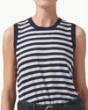 Citizen Of Humanity Jessie Modern Muscle Tee In Eclipse Stripe In Multi
