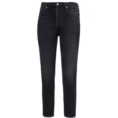 Citizen Of Humanity Jolene High Rise Straight In Stormy In Black