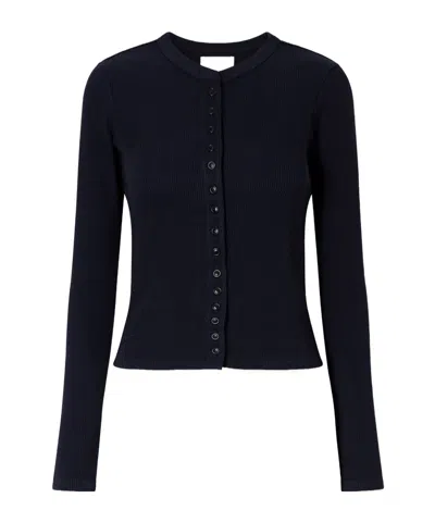 Citizen Of Humanity Kari Ribbed Stretch-jersey Cardigan In Blue