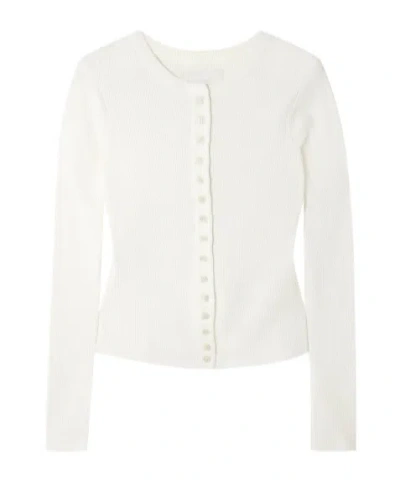 Citizen Of Humanity Kari Ribbed Stretch Knit Cardigan In White