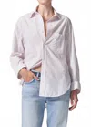 Citizen Of Humanity Kayla Button-down Shirt In Raspberry Stripe In Pink