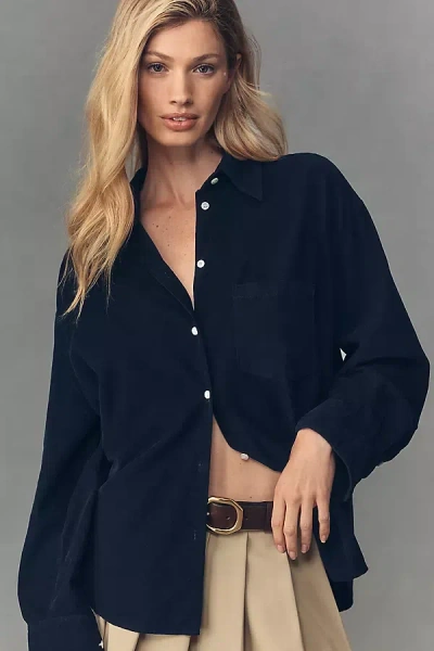Citizen Of Humanity Kayla Corduroy Buttondown Shirt In Blue