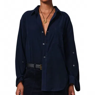 Citizen Of Humanity Kayla Corduroy Shirt In Navy In Blue