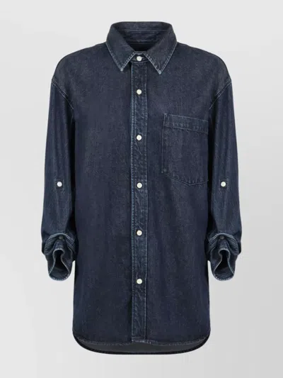 Citizen Of Humanity Kayla Denim Shirt Chest Pocket In Blue