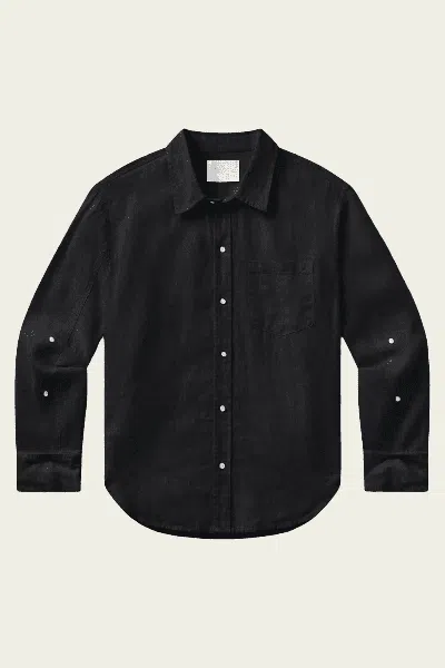 Citizen Of Humanity Kayla Shrunken Linen Shirt In Black