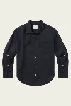 Citizen Of Humanity Kayla Shrunken Linen Shirt In True Navy