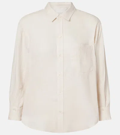 Citizen Of Humanity Kayla Shrunken Linen Shirt In Neutral