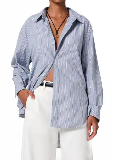 Citizen Of Humanity Kayla Stripe Long Sleeve Shirt In Frida Stripe In Blue