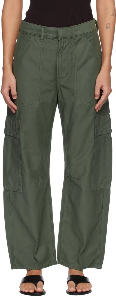 Citizen Of Humanity Khaki Marcelle Cargo Pants In Green