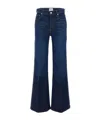 Citizen Of Humanity Lilah Flared-cuffs Straight-leg High-rise Stretch-regenerative-denim Blend Jeans In Blue
