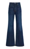 Citizen Of Humanity Lilah Flared-cuffs Straight-leg High-rise Stretch-regenerative-denim Blend Jeans In Blue