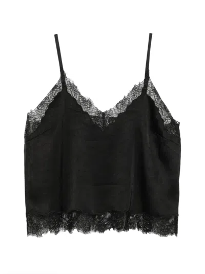 Citizen Of Humanity Lace-trim Camisole Top In Black