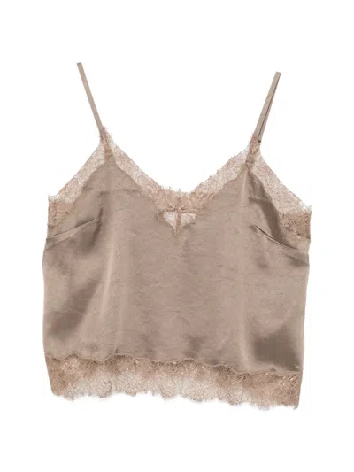 Citizen Of Humanity Lace-trim Camisole Top In Brown