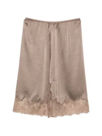 Citizen Of Humanity Lace-trim Mini Skirt In Brown