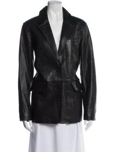 Pre-owned Citizen Of Humanity Leather Biker Jacket In Black
