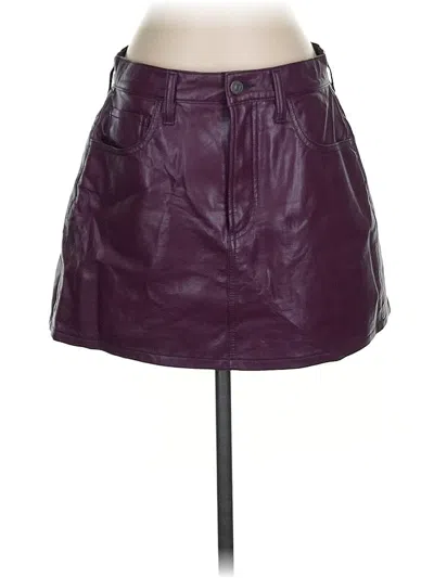 Pre-owned Citizen Of Humanity Leather Skirt In Burgundy